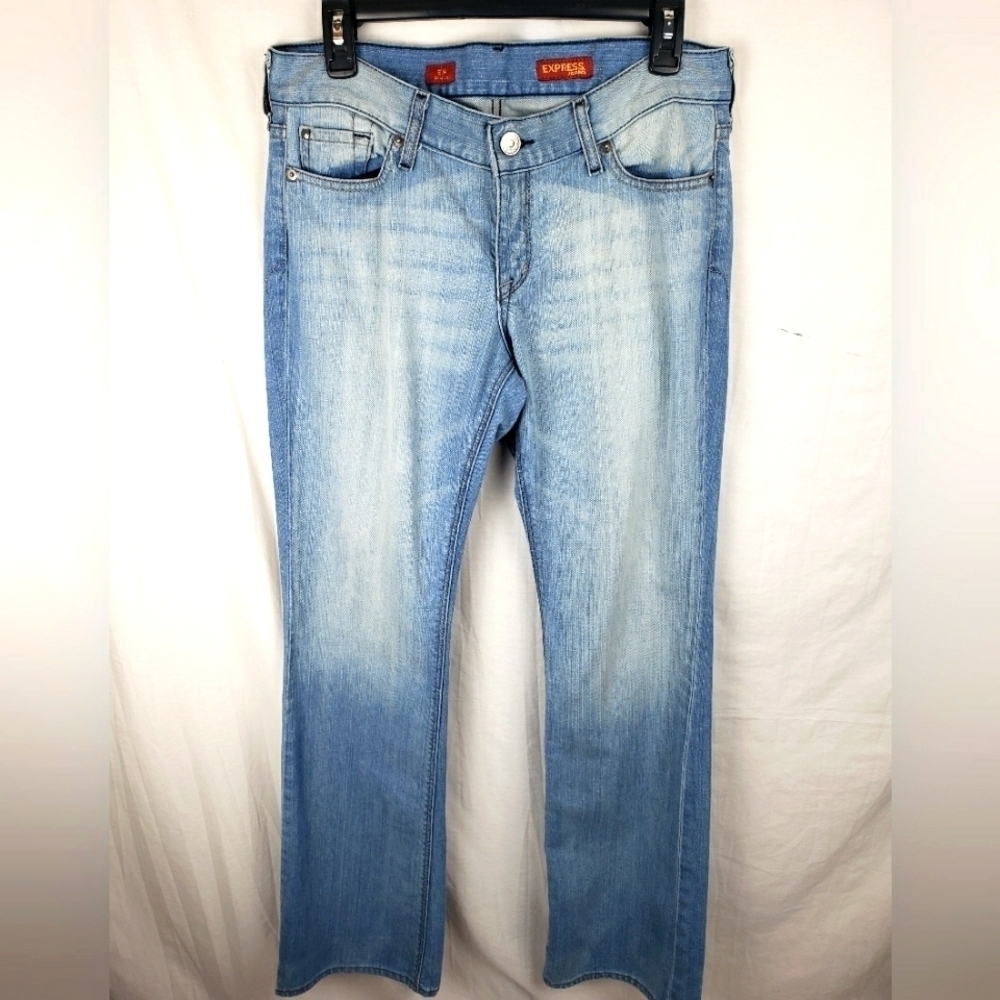 Express Eva Light Washed Faded Boot Cut Jeans Sz 8L